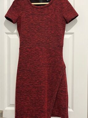 Reitmans Red-Orange Heathered Short-Sleeve Knit Dress